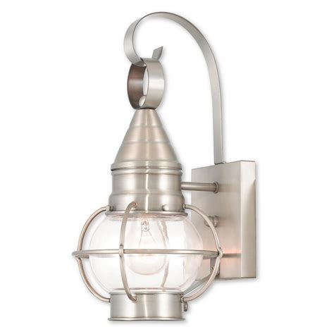$25.40 ($12.70 per item) $28.99. Livex Lighting Newburyport 1-Light Brushed Nickel Outdoor ...