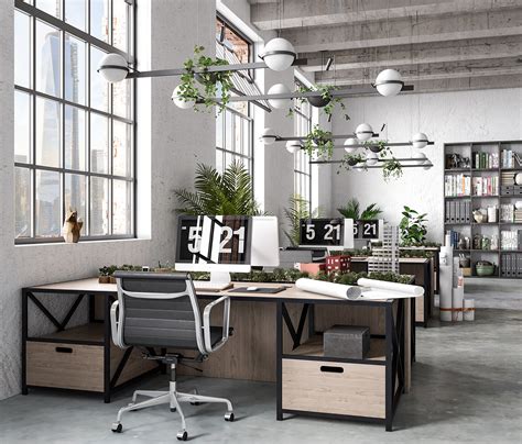 Loft Office Visualisation On Behance