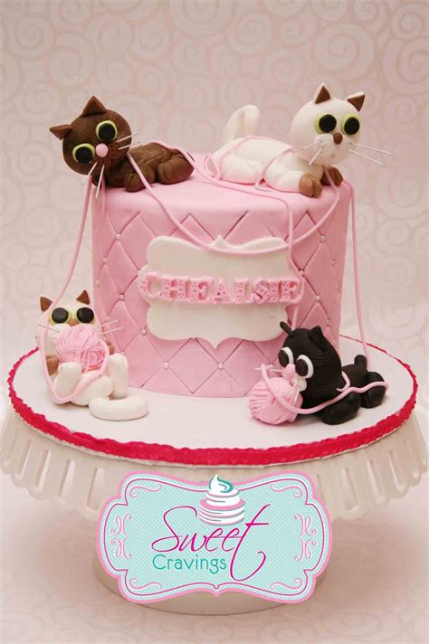 Fondant Cat Birthday Cake Birthday Cake For Cat Kitten Cake Cat Cake
