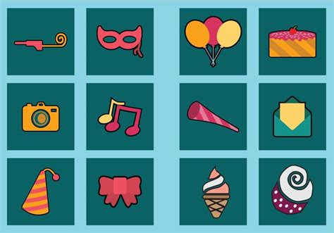 Party Icon Set 135333 Vector Art At Vecteezy