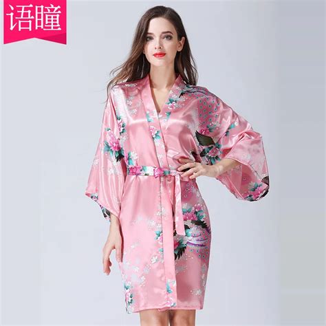 New Women Stain Robes Sleepwears Silk Robe Bathrobe Casual Nightwear Long Sexy Nightgowns Sexy