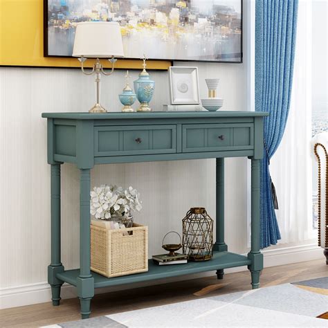 Buy products such as dauphine traditional french accent console table, 1 drawer at walmart and save. JUMPER 35" Console Table Retro Solid Wood Storage Console ...