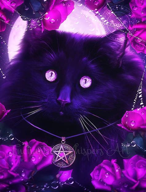 Black Cat Artworkwiccan Cat Paintingcat By Enchantedwhispersart With