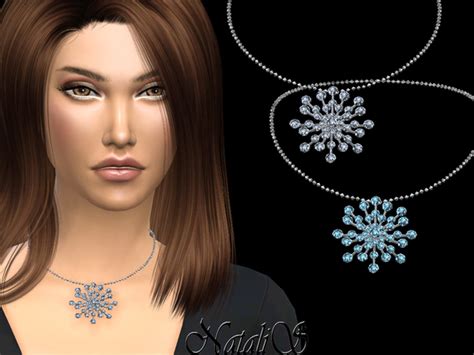 Round Crystals Snowflake Necklace By Natalis At Tsr Sims 4 Updates