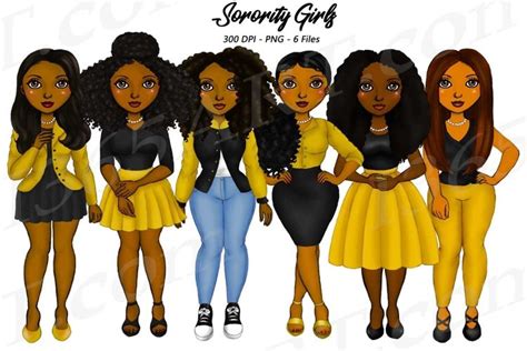 Sorority Girls Clipart African American Natural 663687