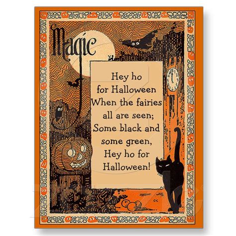 Halloween Poem Card With Customizable Text Postcard Halloween Poems