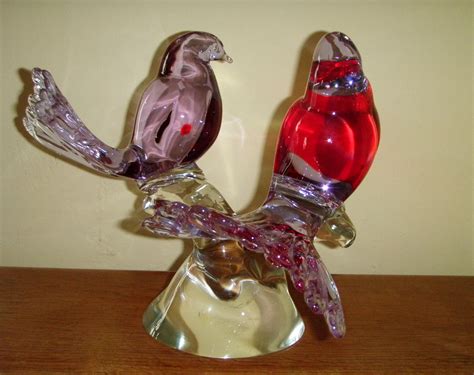 Signed Livio Seguso Murano Glass Love Birds Sculpture