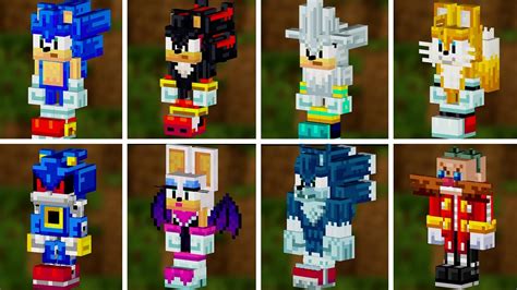 Minecraft Sonic Dlc All Characters In Sonic Minecraft Youtube