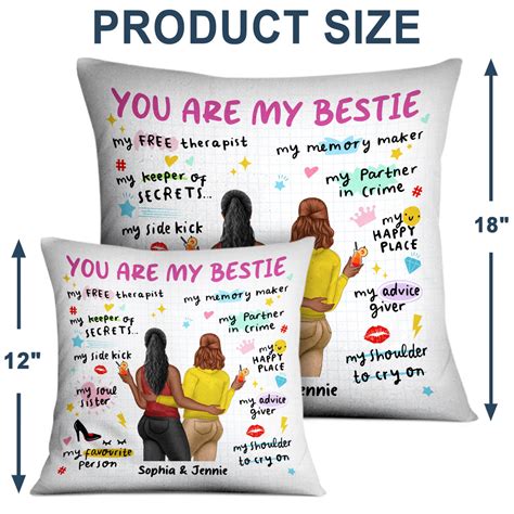 You Are My Bestie T For Besties Personalized Pillow Wander Prints™