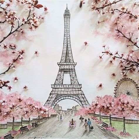 Pin By Dk Yang On розовый Paris Art Eiffel Tower Watercolor Paris