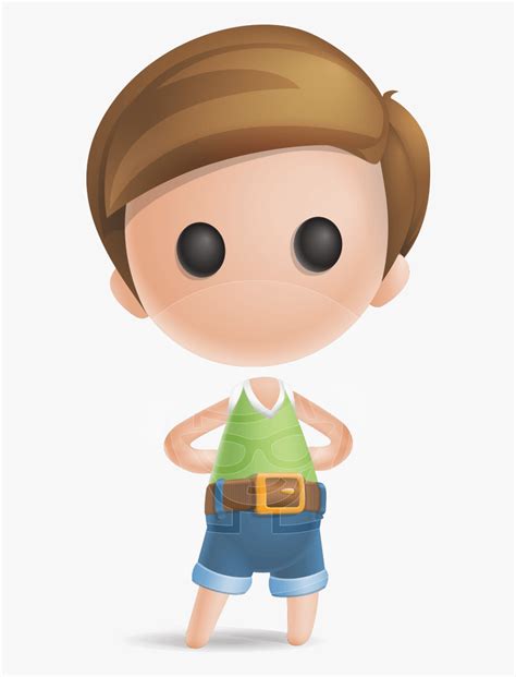 Simple Cute Boy Vector 3d Cartoon Character Aka Little Simple Boy