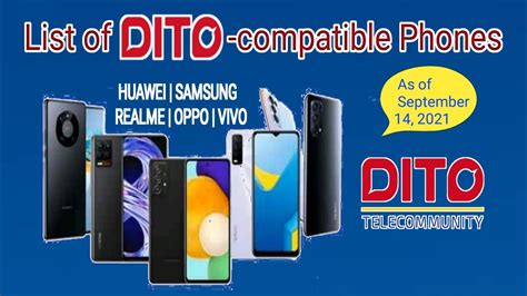 Dito Compatible Phones List As Of September 14 2021 Youtube