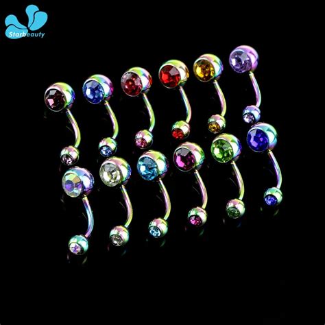Buy 1pc Titanium Alloy Belly Button Rings Crystal