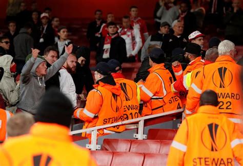 Arsenal Face Uefa Charges As Four Arrested After Crowd Chaos Delays