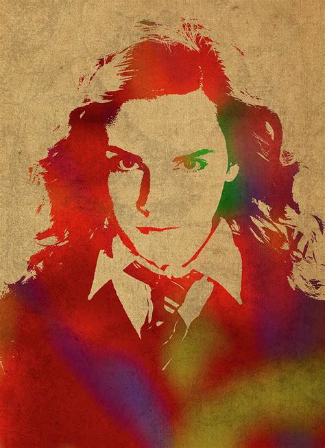 Hermione Granger From Harry Potter Watercolor Portrait Mixed Media By