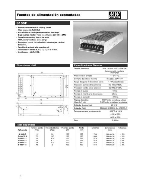 PDF Fuentes de alimentación conmutadas S100F samsl PDF file4