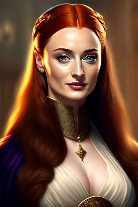 Game Of Thrones Sansa Stark Sophie Turner American Actress Ai Portrait In 2023 Sansa