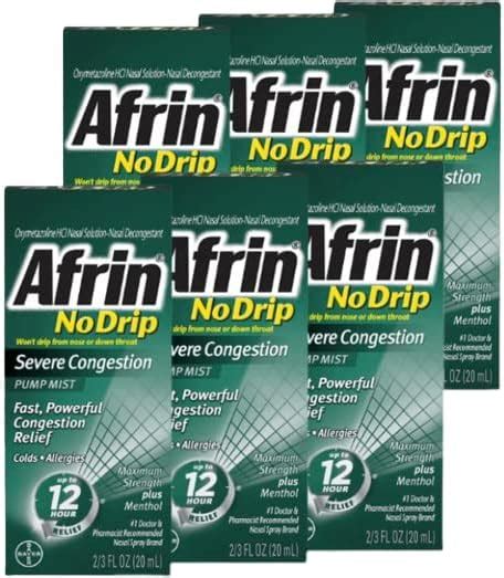 Afrin No Drip Severe Congestion 12 Hour Nasal Spray 20 Ml Pack Of 3 Health