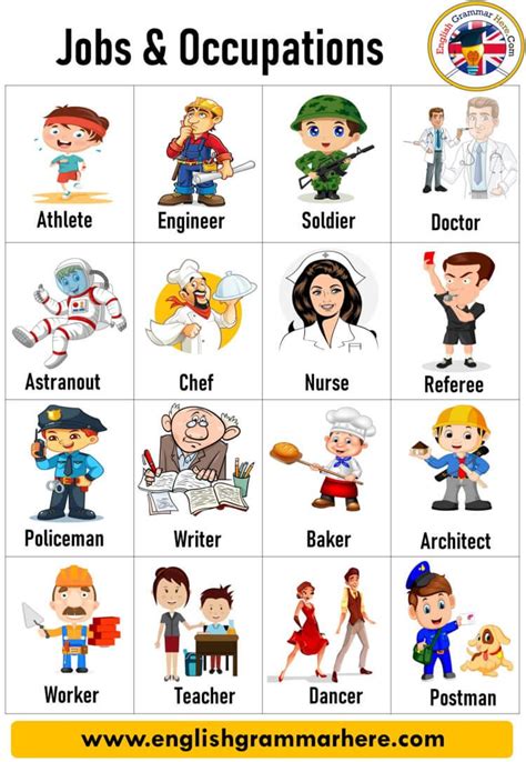 Different Professions Chart