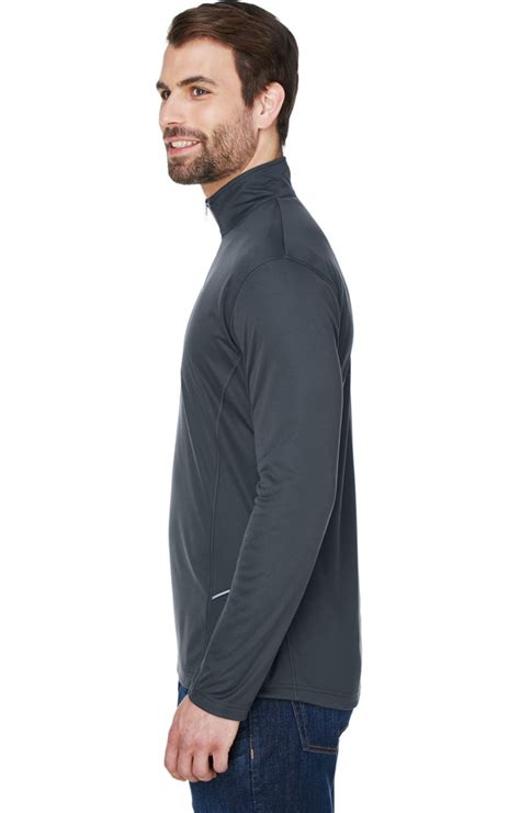 Ultraclub 8230 Black Mens Cool And Dry Sport Quarter Zip Pullover