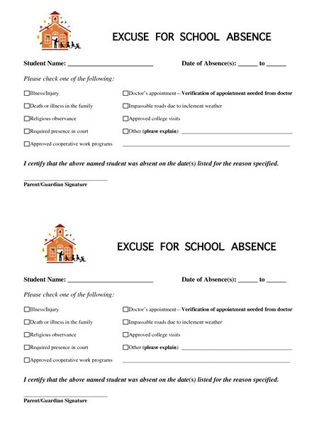 What is a sabbatical at work? 8 Best Images of Printable For School Absence Excuses ...