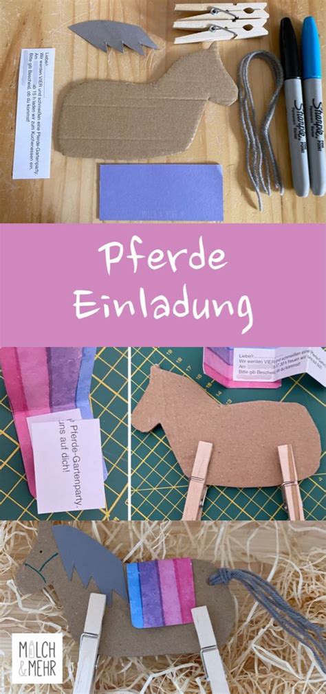 Auch dafür haben wir anregungen. Einladungskarten zum Pferdegeburtstag basteln | Milch & Mehr | Einladung kindergeburtstag ...