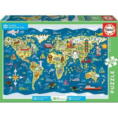 World Map Educa Puzzle 200 Pc