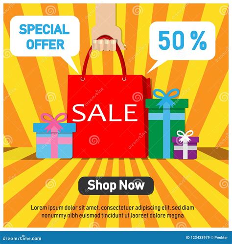 Shopping Paper Bag With Best Offer Sale Tag Icon Stock Vector