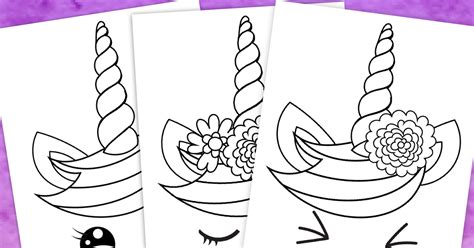 Unicorn Faces Coloring Pages For Kids Unicorn Themed Birthday Unicorn