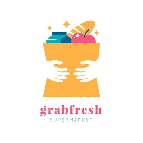 Free Vector Supermarket Logo Design With Tag Line
