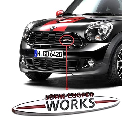 Metal Car Logo 3d Jcw Badge Stickers For Mini Cooper Head Grill S One
