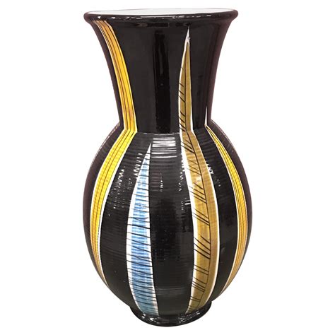 French Art Deco Saint Clement Crackle Ceramic Vase At 1stdibs