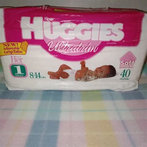 Vintage Huggies Ultratrim Diapers For Her 1995 Size 1 Small 8 14 Lbs 6