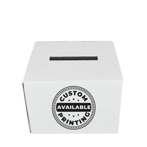 Custom Printed Entry Ballot Box Kraft White White Inside Digital
