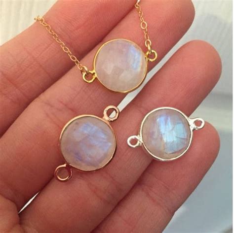 Floating Moonstone 14k Gold Filled Tiny Necklace Simple Etsy
