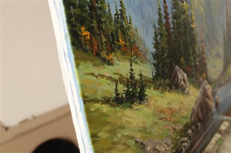 Mountain Lake With Spruce Oil Paintinglandscape Mountain Oil Etsy Canada