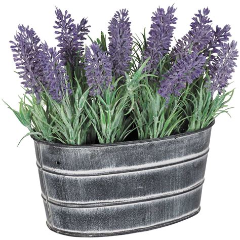 Lavender In Metal Pot Home Accents