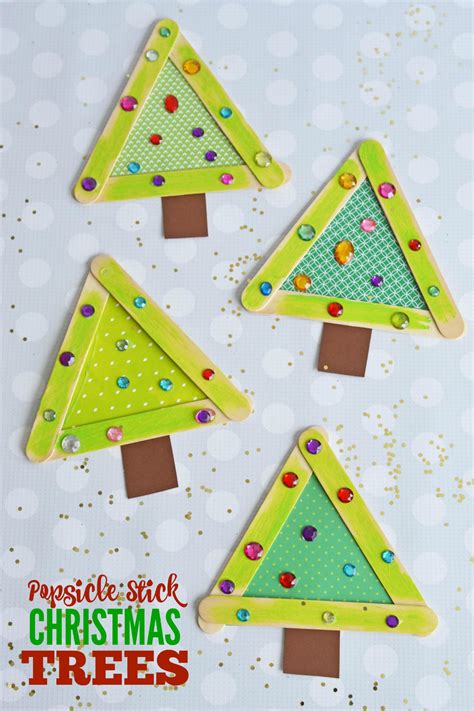 Simple Craft For Kids Popsicle Stick Christmas Trees Make And Takes