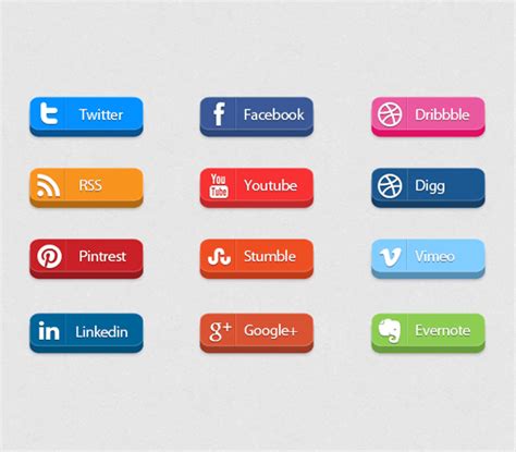 100 Free Social Media Buttons