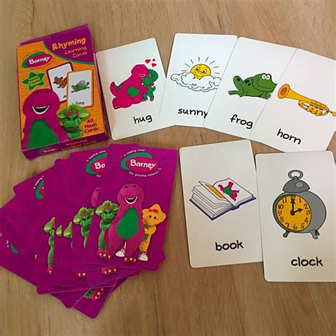 Preloved Barney English Flash Cards For Babytoddlerkids Babies
