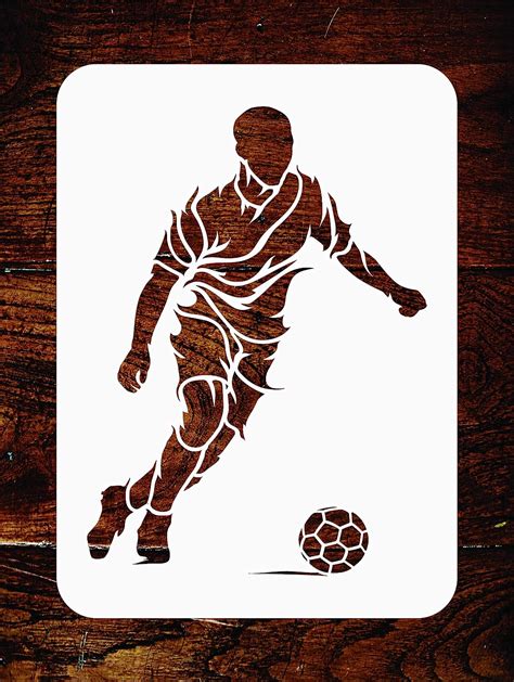 Buy Soccer Stencil 45 X 6 Inch S Decorative Football Player Sport