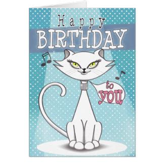 Free for commercial use high quality images. Cat Singing Happy Birthday Cards | Zazzle