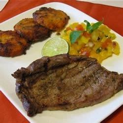A beefsteak, often called just steak, is a flat cut of beef with parallel faces, usually cut perpendicular to the muscle fibers. Caribbean Beef Loin Steaks Recipe - Allrecipes.com