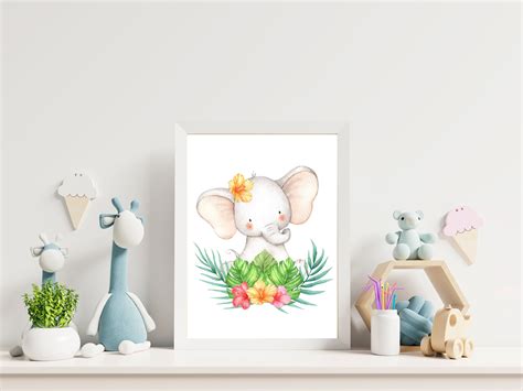 Baby Elephant Nursery Decor Digital Download Printable Wall Etsy