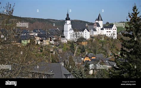 The Castle And St Georges Church Seen In The Town Of Schwarzenberg