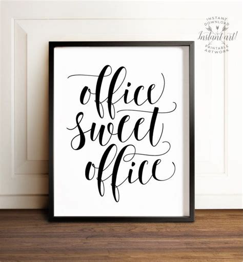 Office Sweet Office Printable Artoffice Wall Decorhome Office Signs