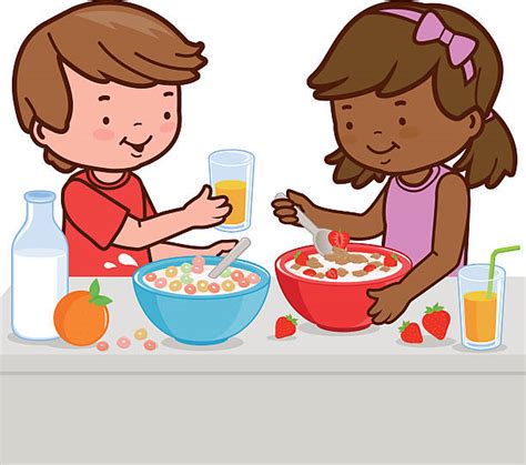 They found that the best time to have your breakfast is just after 7am, 7.11am to be precise. Royalty Free Kids Eating Clip Art, Vector Images & Illustrations - iStock