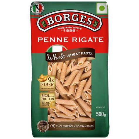 Buy Borges Whole Wheat Pasta Penne Rigate 500 Gm Pouch Online At Best