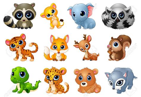 Free Download Vector Illustration Of Cute Animals Cartoon Set Royalty
