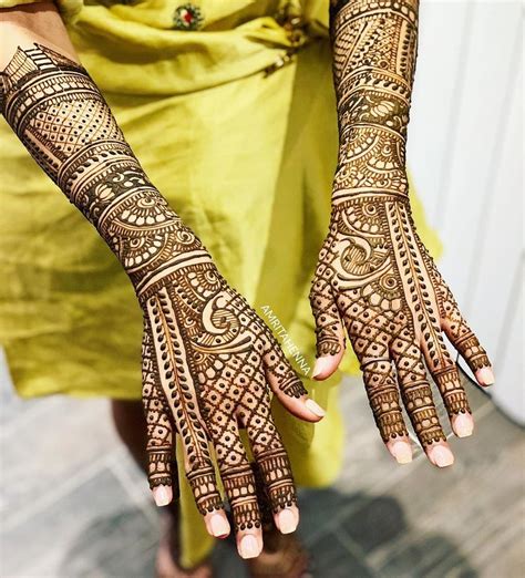 Full Bridal Mehndi Design For Back Hand